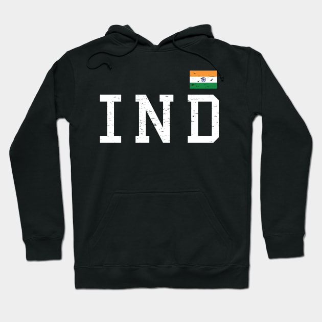 IND India Flag in Tricolor Desi Indian Patriotic Design Hoodie by alltheprints